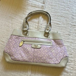 Coach purse.  Purple and white